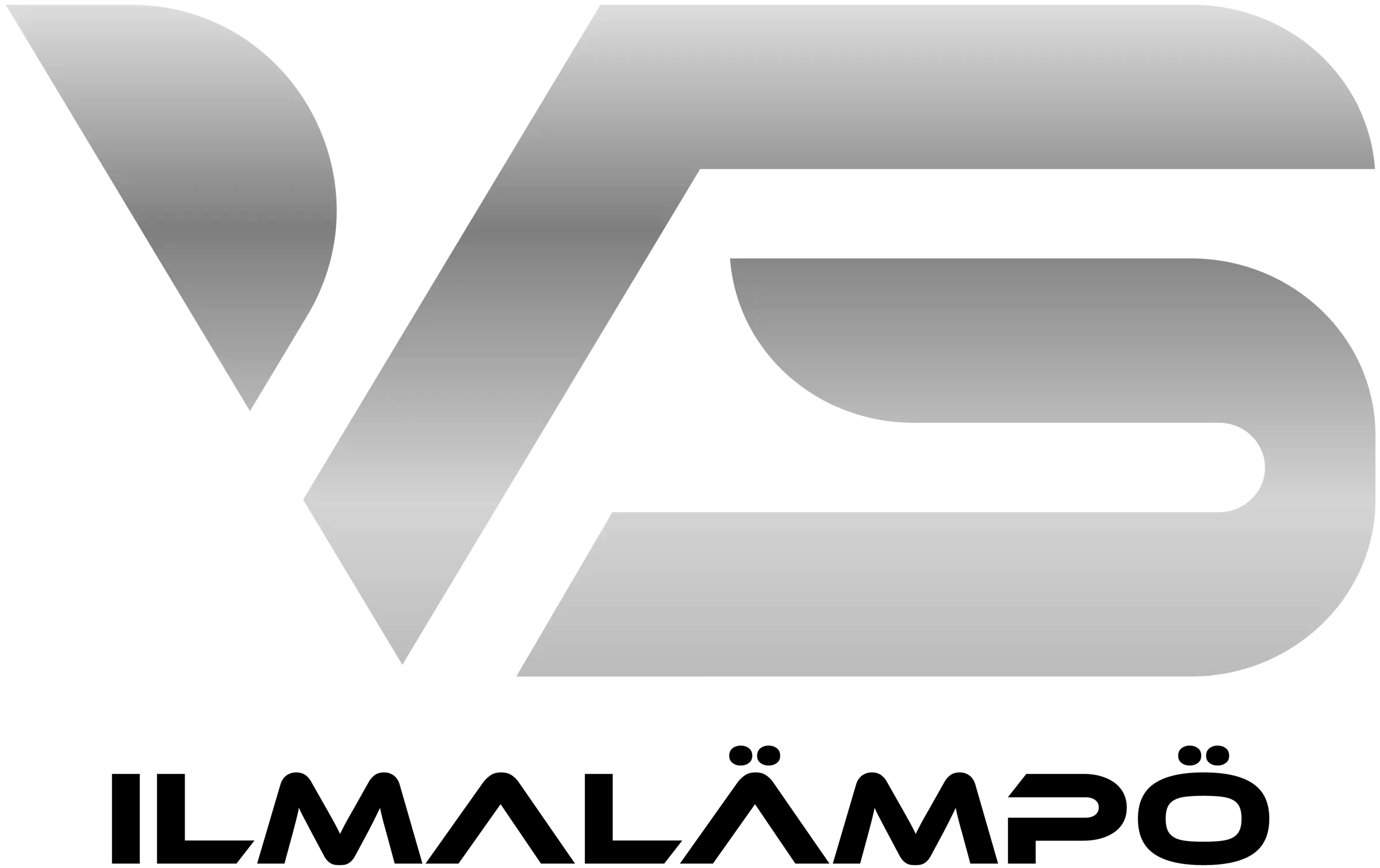 VS Ilmalämpö Oy:n logo hopealla ikonilla ja mustalla fontilla.